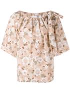 Chloé - Floral Print T-shirt - Women - Cotton - 42, Nude/neutrals, Cotton