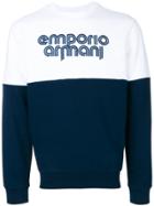 Emporio Armani Color Blocked Logo Sweatshirt - Blue