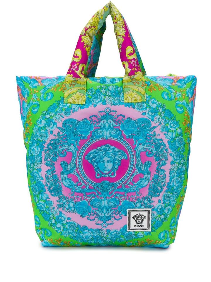 Versace Fluo Barocco Printed Tote Bag - Pink