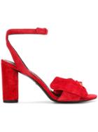 Stella Luna Half Bow Sandals - Red