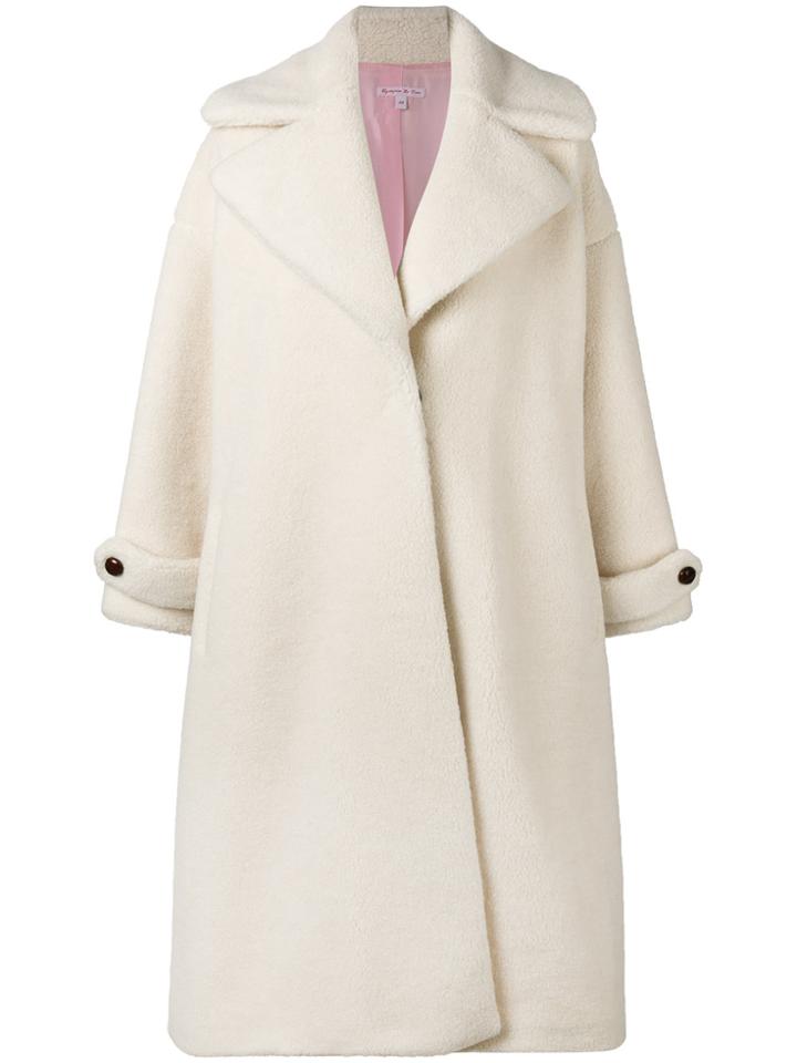 Olympia Le-tan Contrast Button Coat - White