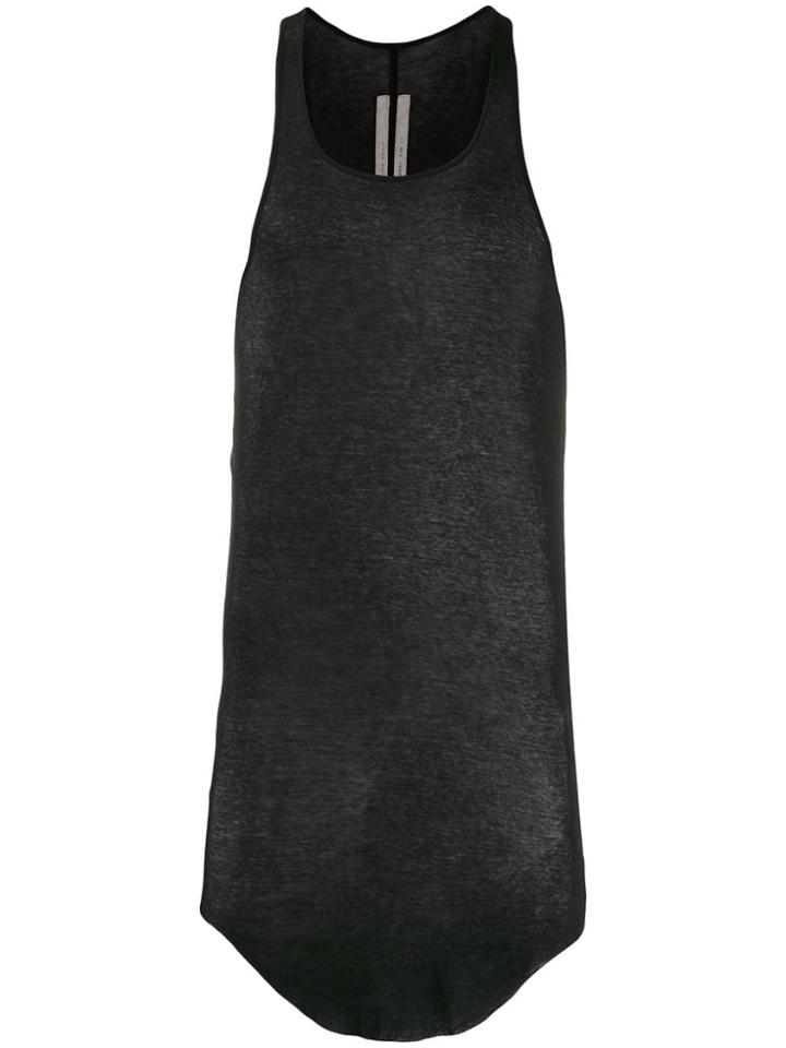 Rick Owens Larry Basic Rib Tank Top - Black