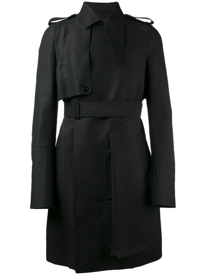 Rick Owens Waist-tie Trench Coat - Black