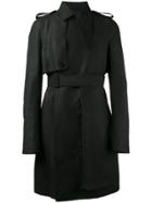 Rick Owens Waist-tie Trench Coat - Black