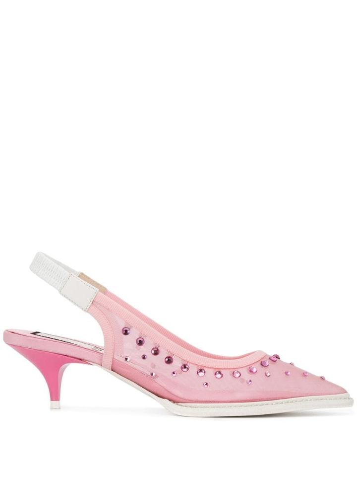Nº21 Embellished Slingback Pumps - Pink