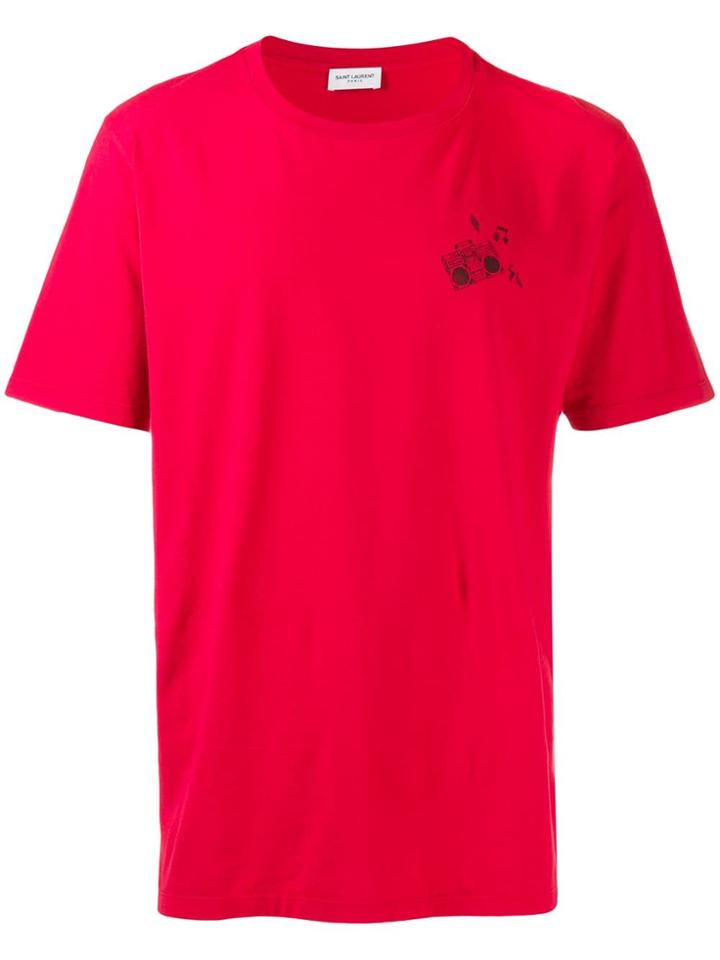 Saint Laurent Stereo Print T-shirt - Red