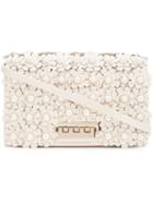 Zac Zac Posen - Flower Embellished Crossbody Bag - Women - Calf Leather - One Size, White, Calf Leather