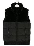 Dkny Kids Teen Faux Fur Padded Gilet - Black