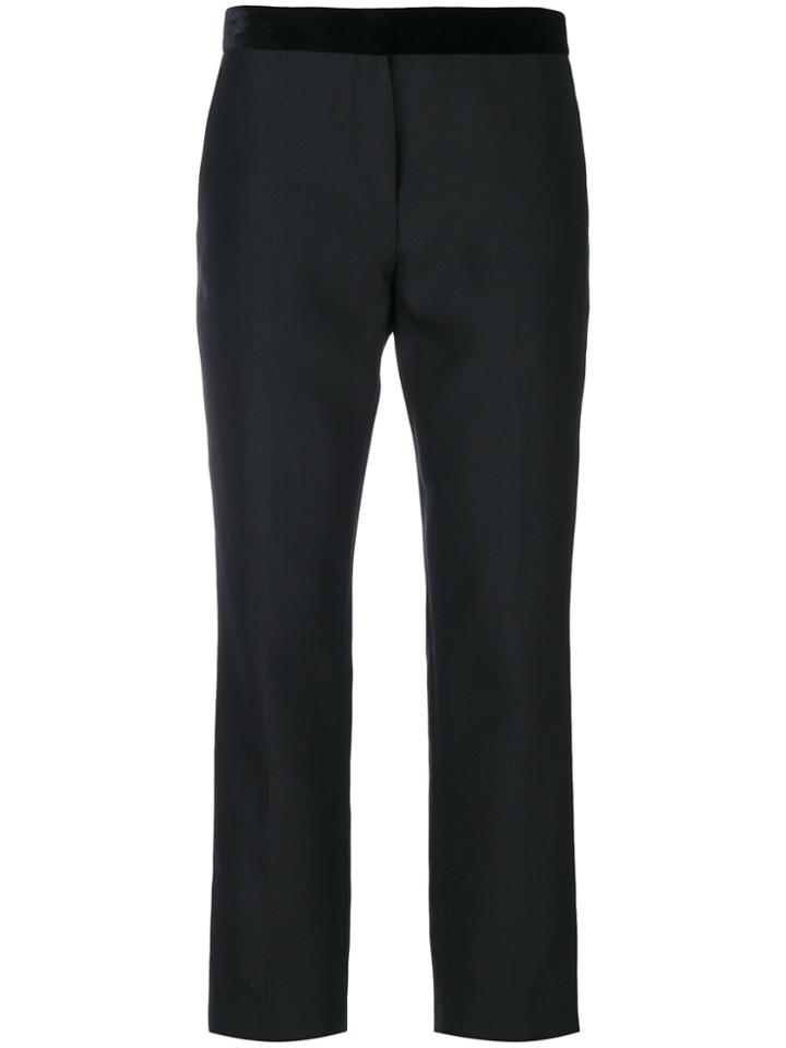 Paul Smith Velvet Detail Cropped Trousers - Black