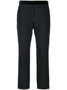 Paul Smith Velvet Detail Cropped Trousers - Black