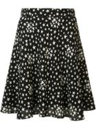 Saint Laurent Star Print Lightly Pleated Skirt - Black