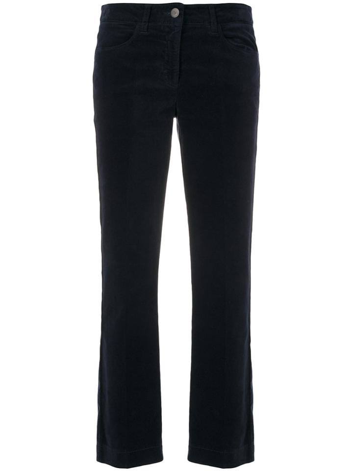 Luisa Cerano Cropped Slim-fit Trousers - Blue