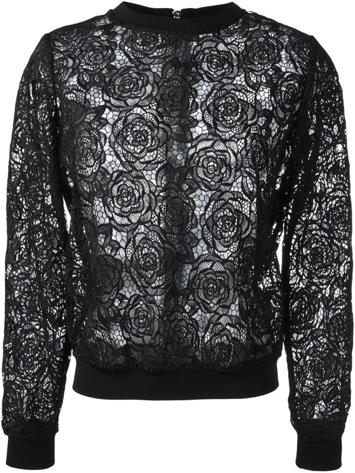 Mcq Alexander Mcqueen Guipure Lace Sweatshirt