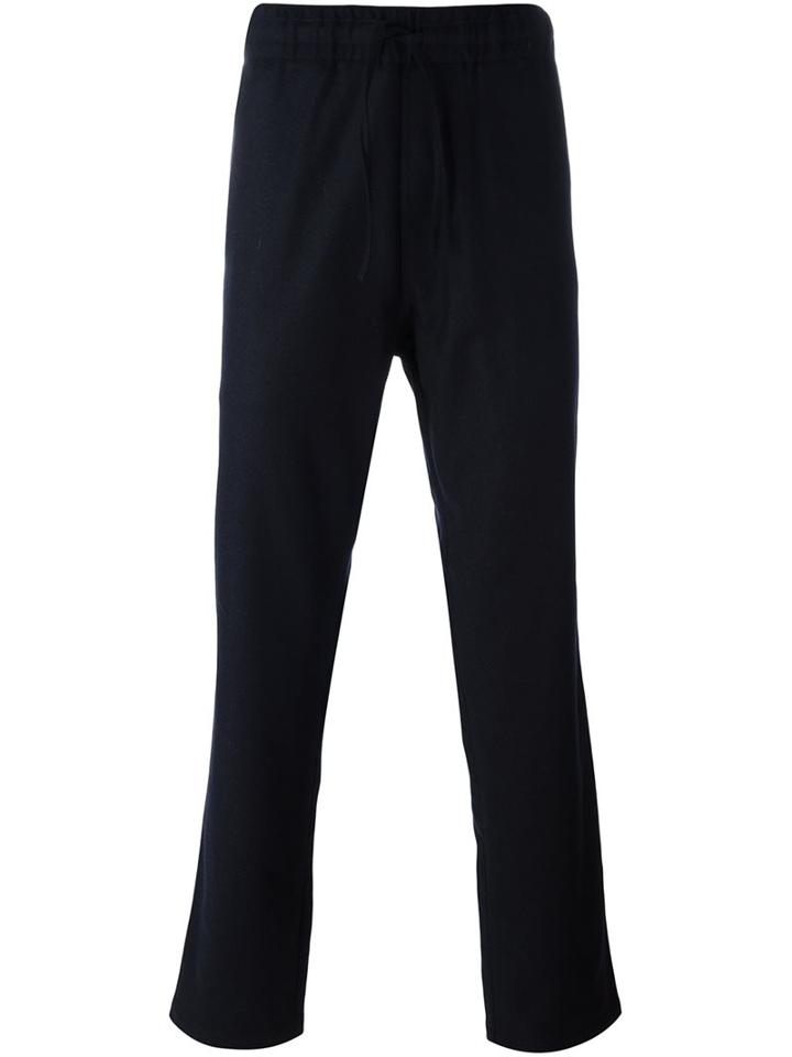 Ymc Drawstring Waist Trousers, Men's, Size: Small, Blue, Polyamide/polyester/spandex/elastane/wool