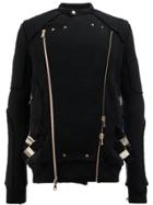 Balmain Knitted Biker Jacket - Black