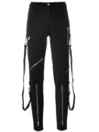Moschino Zip Detail Trousers, Women's, Size: 38, Black, Virgin Wool/other Fibers