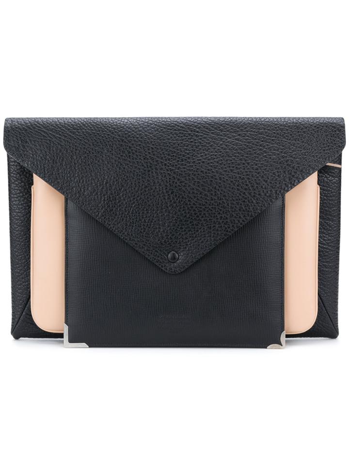 Maison Margiela Colour-block Envelope Clutch - Black