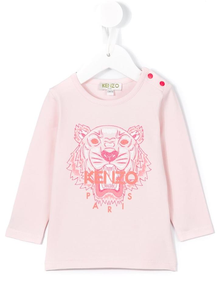 Kenzo Kids - 'tiger' T-shirt - Kids - Cotton/spandex/elastane - 9 Mth, Infant Girl's, Pink/purple