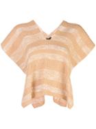 Voz Gradient Knitted Poncho - Pink