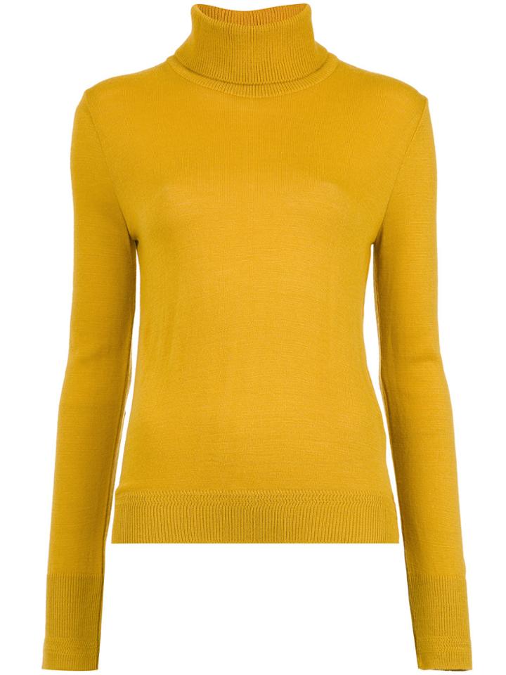 Nk Turtle Neck Knit Blouse - Yellow & Orange