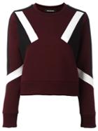 Neil Barrett Colour Block Sweatshirt, Women's, Size: Small, Pink/purple, Cotton/polyurethane/spandex/elastane/viscose