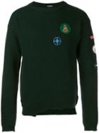 Raf Simons Logo Patch Jumper, Men's, Size: Medium, Green, Virgin Wool