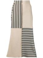 Jil Sander Striped Panel Knitted Skirt - Neutrals