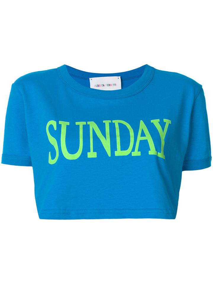 Alberta Ferretti Sunday Cropped T-shirt - Blue