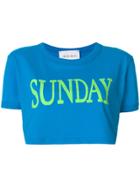 Alberta Ferretti Sunday Cropped T-shirt - Blue