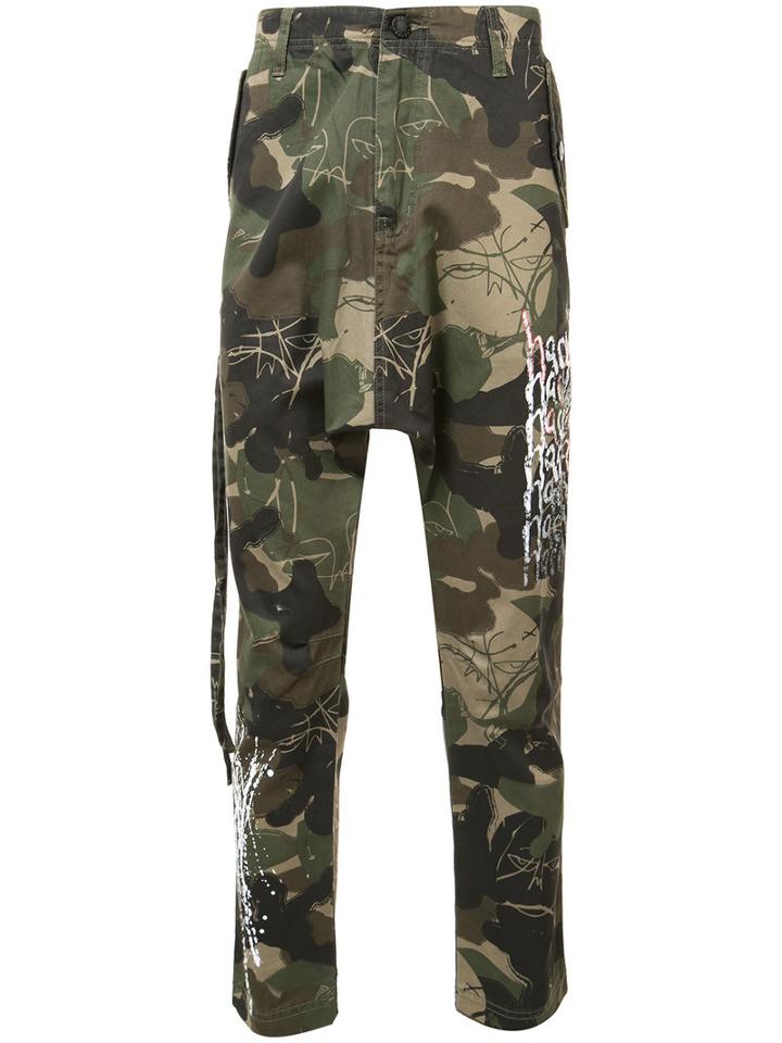 Haculla Camouflage Print Trousers, Men's, Size: 36, Green, Cotton