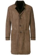 Etro Single Breasted Shearling Coat - Brown