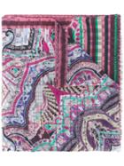Etro - Printed Scarf - Men - Silk/cotton/wool - One Size, Pink/purple, Silk/cotton/wool