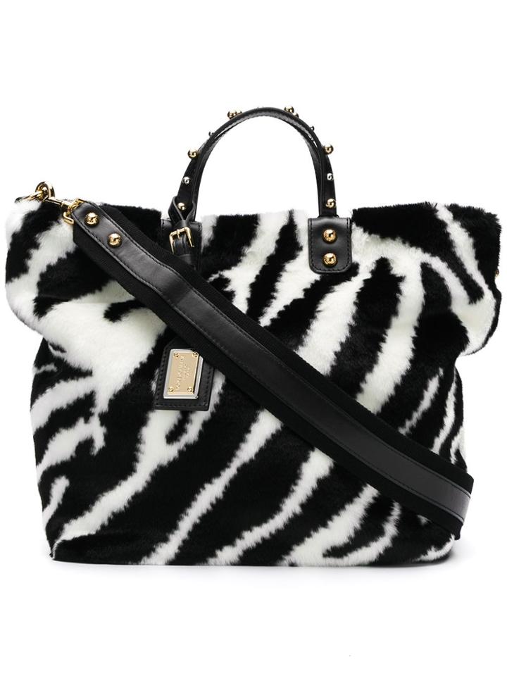 Dolce & Gabbana Zebra Print Tote - Black