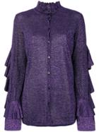 Circus Hotel Flared Sleeved Blouse - Pink & Purple