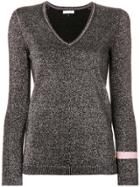 Bella Freud Glitter Effect V-neck Sweater - Black