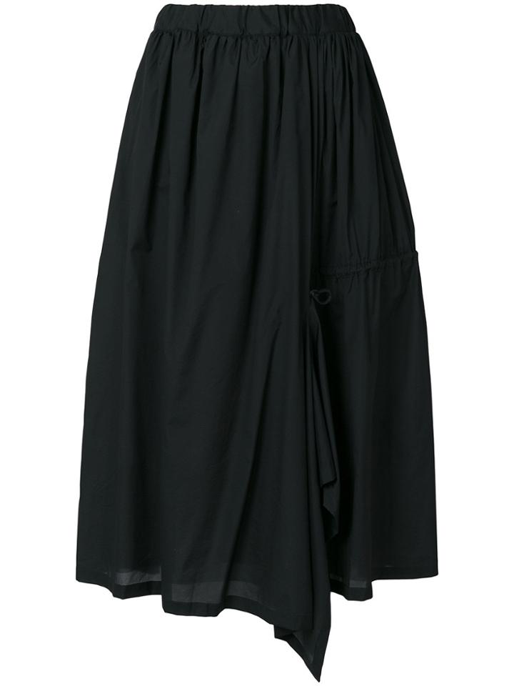 Y-3 Drawstring Detail Midi Skirt - Black