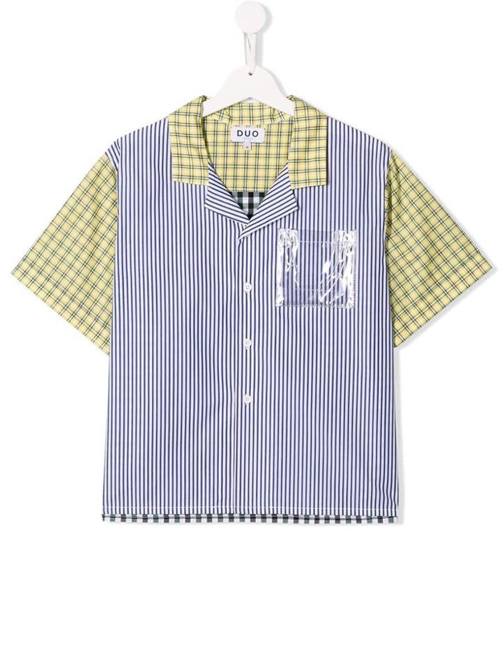 Natasha Zinko Kids Teen Mixed-print Shirt - Blue