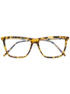 Saint Laurent Eyewear Rectangular Shaped Glasses - Brown