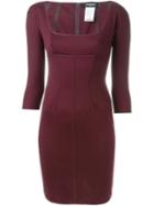 Dsquared2 Fitted Dress, Women's, Size: Xs, Pink/purple, Cotton/spandex/elastane