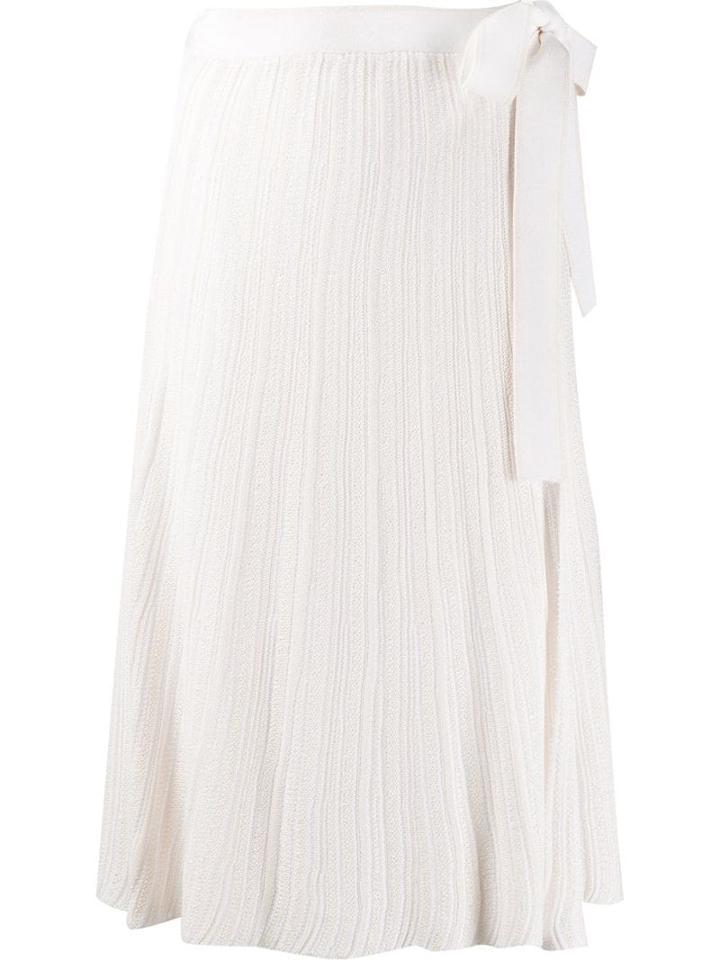 Victoria Victoria Beckham Pleated Knit Skirt - White