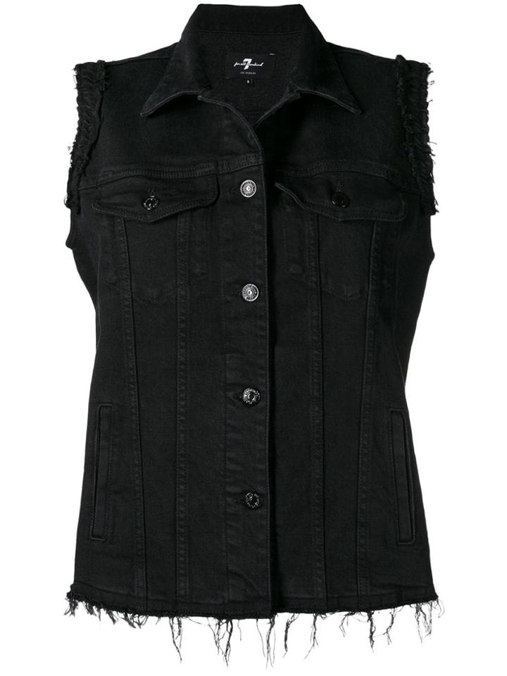 7 For All Mankind Sleeveless Denim Jacket - Black
