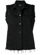 7 For All Mankind Sleeveless Denim Jacket - Black