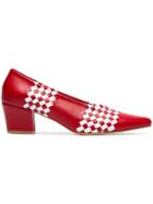 Maryam Nassir Zadeh Ruby 50 Woven Leather Pumps - Red