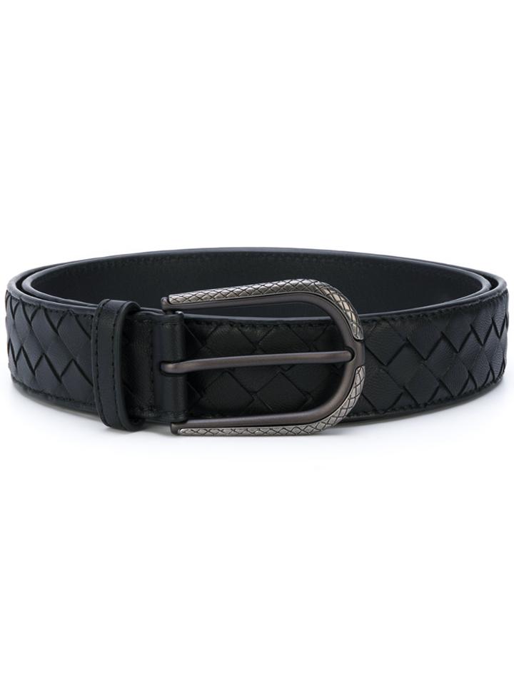 Bottega Veneta Woven Buckle Belt - Black
