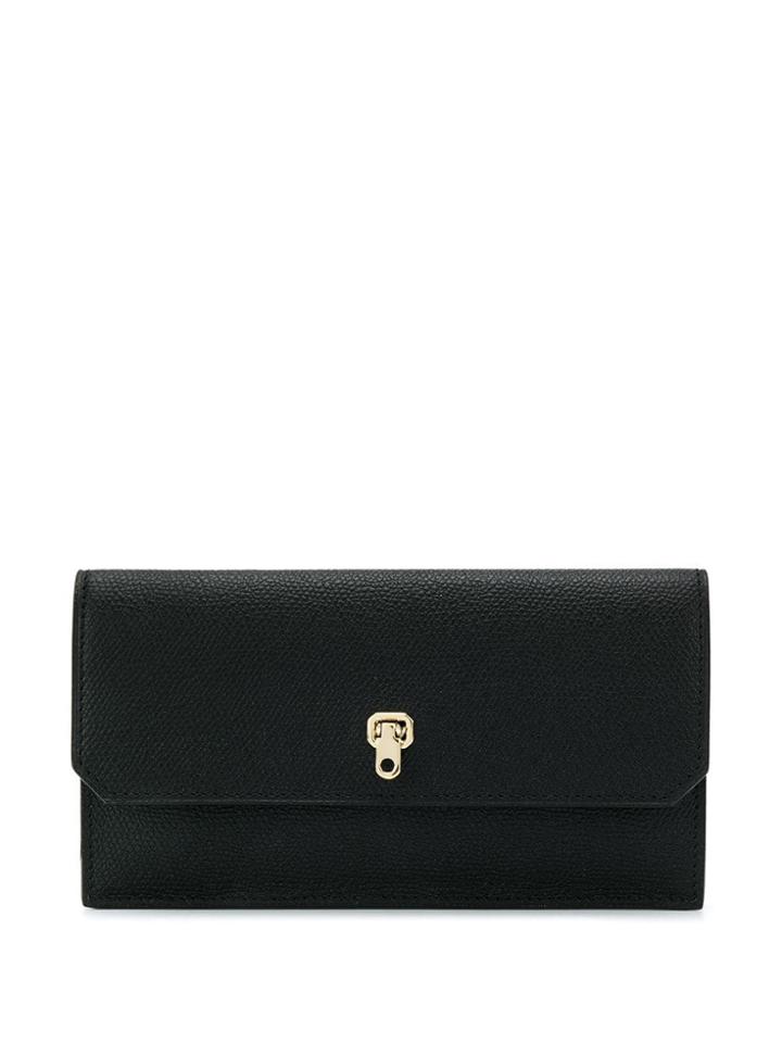 Valextra Brera Foldover Wallet - Black