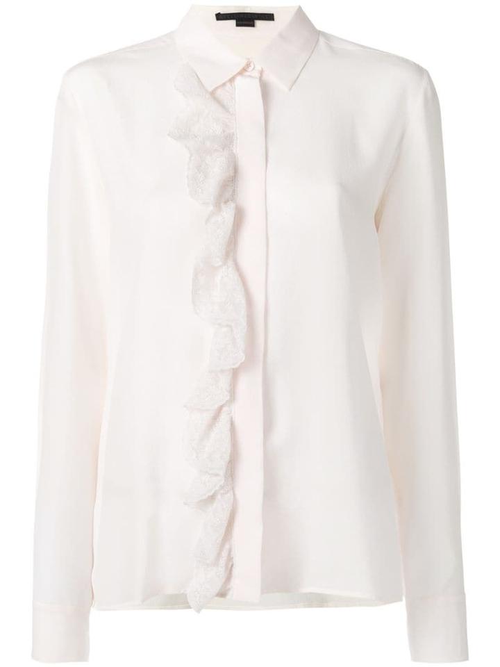 Stella Mccartney Ruffle Lace Placket Shirt - Neutrals