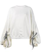 Y / Project Drawstring Sleeve Sweatshirt, Women's, Size: Xs, White, Cotton/polyamide