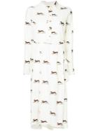 Aleksandr Manamïs Hare Print Shirt Dress - White