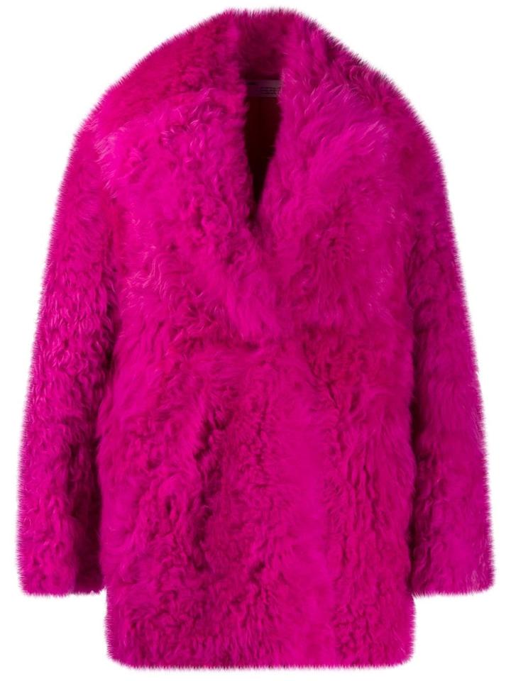 Off-white Oversized Single-breasted Coat - Pink
