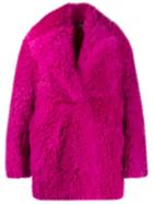 Off-white Oversized Single-breasted Coat - Pink